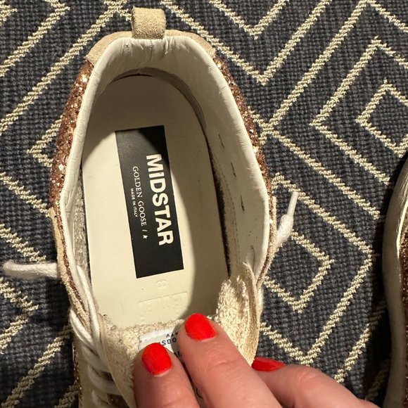 Golden Goose Mid Star Brogue Glitter Suede Sneakers - Size 38 - Picture 4 of 12